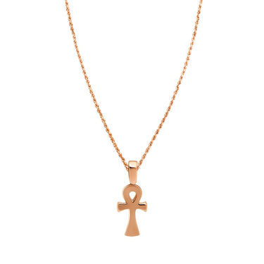 14k Gold Small Diamond Ankh Pendant 0.25 Ctw